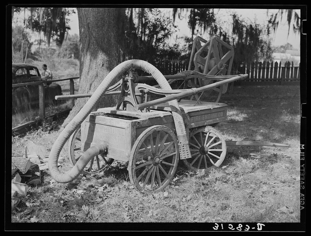 Old fire engine used in Saint Martinville, Louisiana, about one hundred years ago by Russell Lee