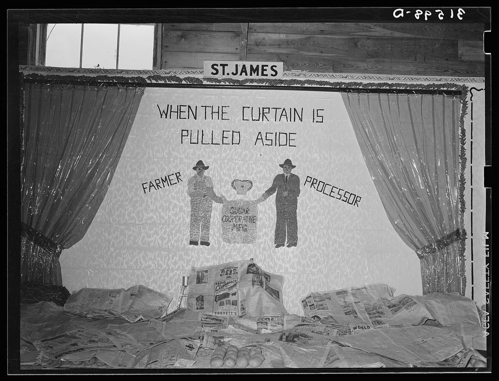 Poster in agricultural exhibit at South Louisiana Fair. Donaldsonville, Louisiana by Russell Lee