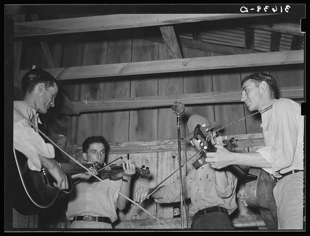 Cajun orchestra at fais-do-do dance near Crowley, Louisiana by Russell Lee