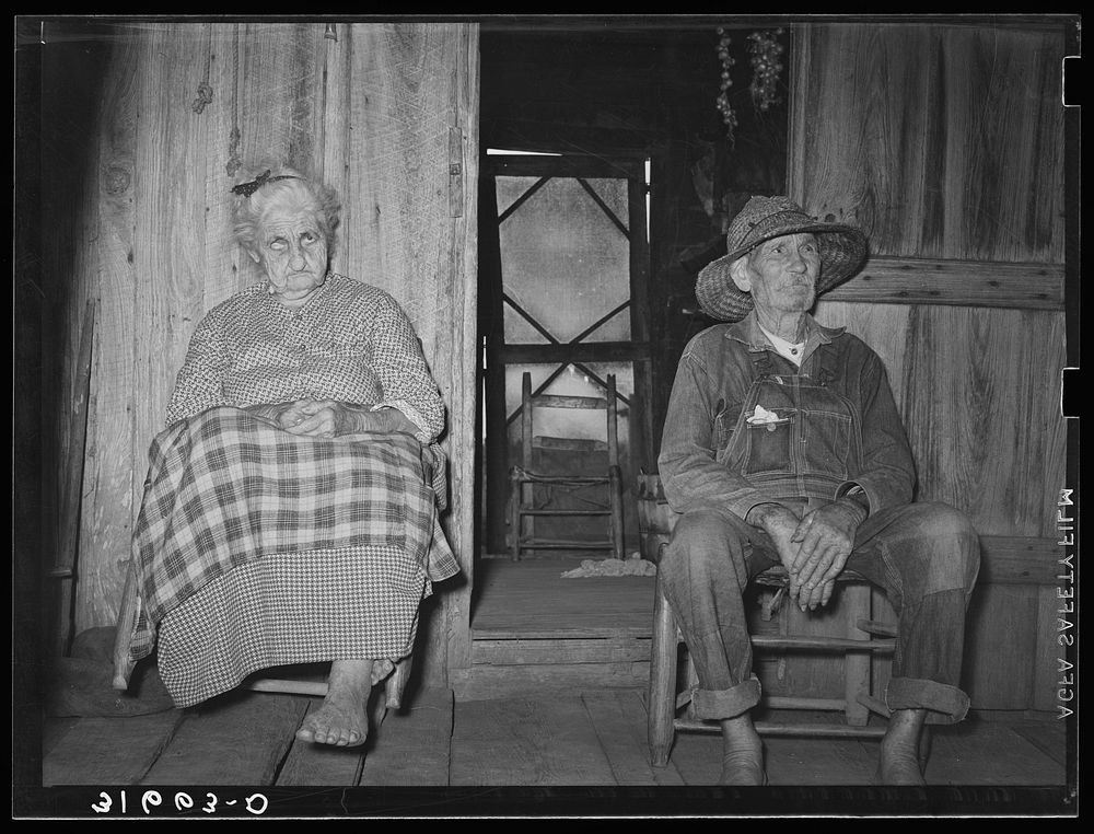 Aged farm couple living near Crowley, Louisiana by Russell Lee