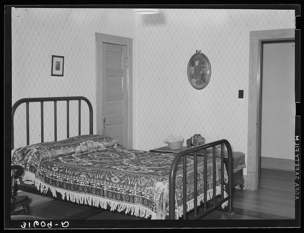 Bedroom in home of Joseph La Blanc. Crowley, Louisiana by Russell Lee