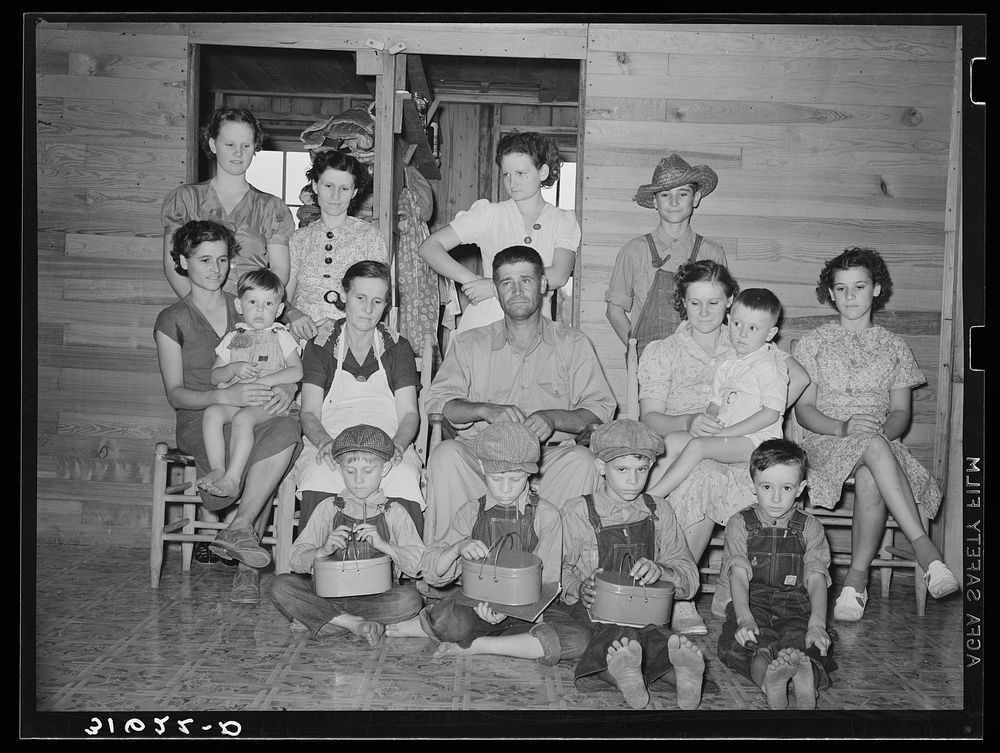 [Untitled photo, possibly related to: Large Cajun family on farm south of Crowley, Louisiana] by Russell Lee