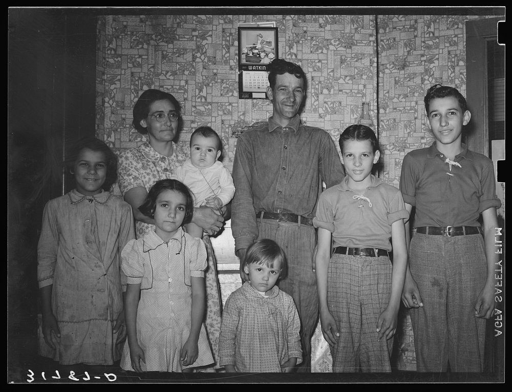 Family of Cajun farmer living near New Iberia, Louisiana. Mr. De Buis and wife have six children. They own twenty acres of…