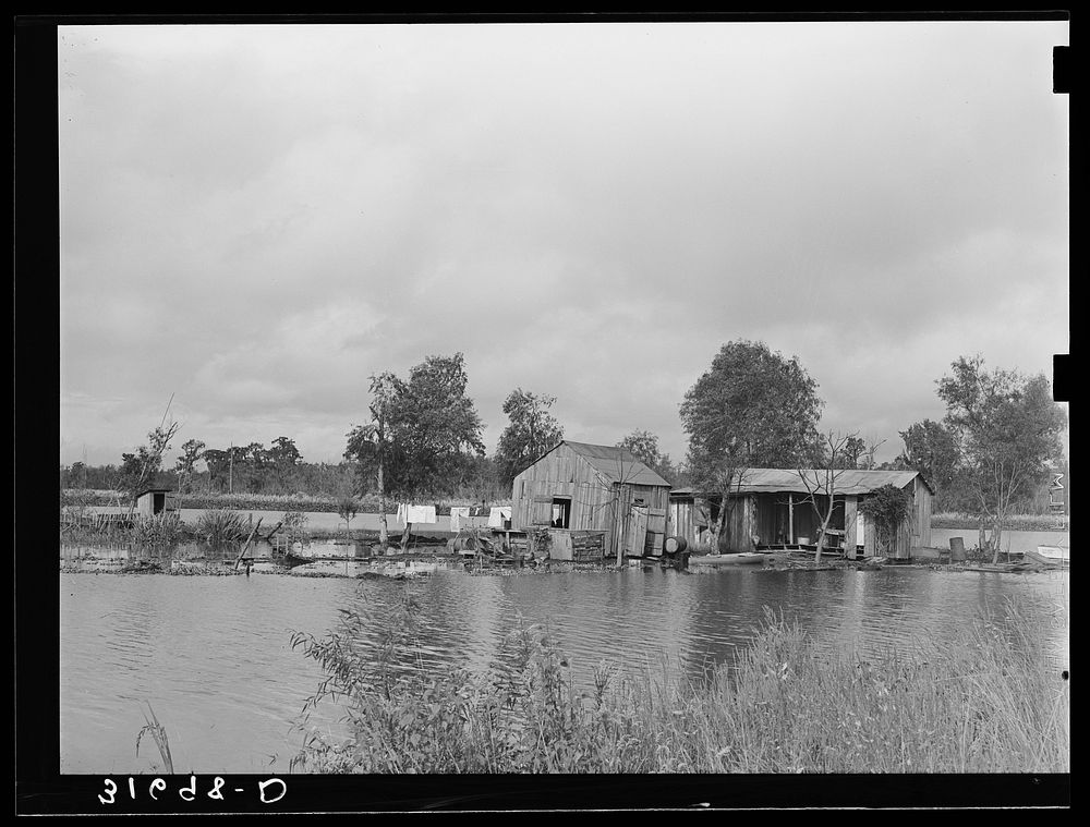 Fisherman's house near Lake Maurepas, near Akers, Louisiana by Russell Lee