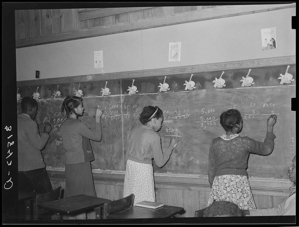 Students in Lakeview school. Arkansas by Russell Lee