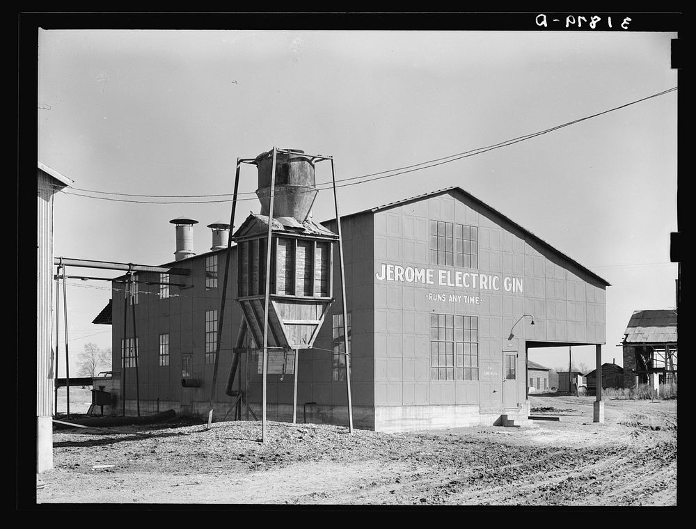 Cotton gin at Jerome, Arkansas by Russell Lee