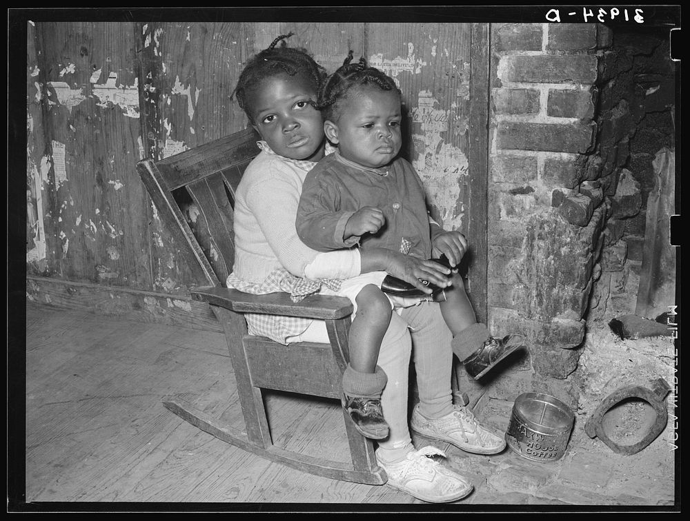 Children of  sharecropper who will be resettled on Transylvania Project. Louisiana by Russell Lee