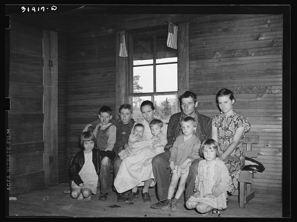 The Scarbrough family. Laurel Mill, Laurel, Mississippi by Russell Lee