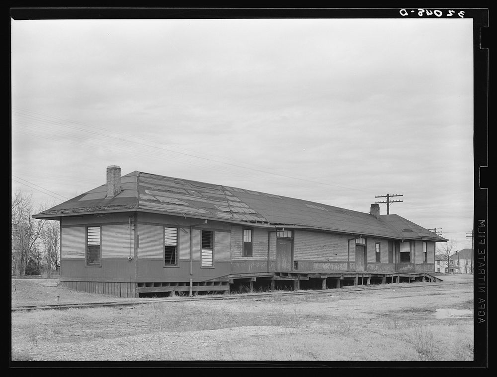 Railroad station. Mound Bayou, Mississippi by Russell Lee