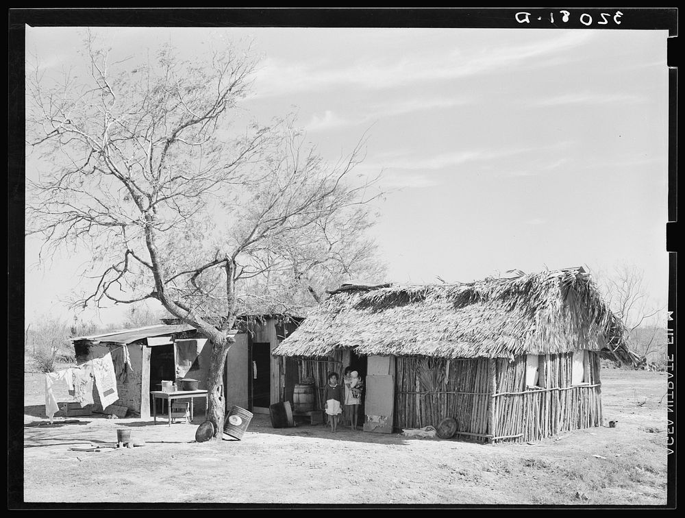 Mexican day laborer's hut near Santa Maria, Texas by Russell Lee