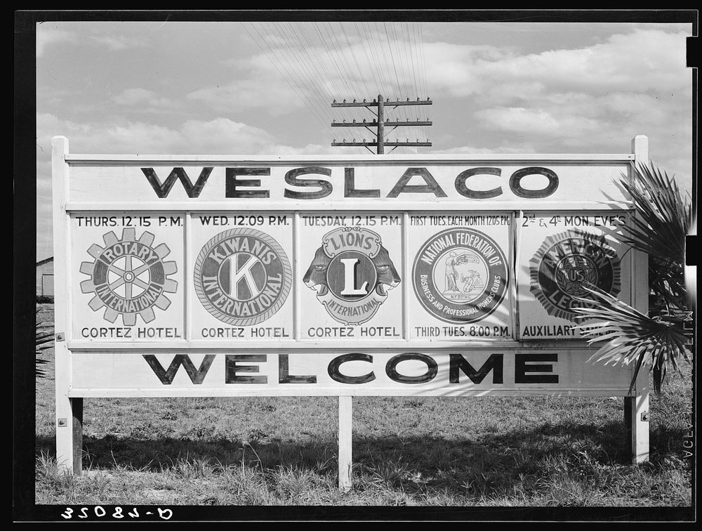 Sign. Weslaco, Texas by Russell Lee