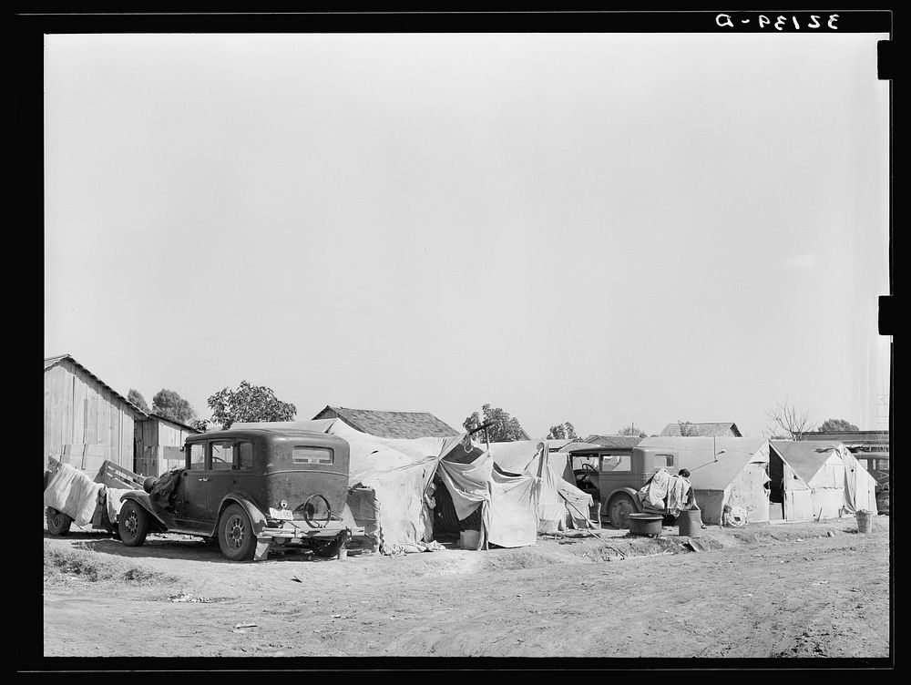 [Untitled photo, possibly related to: Migrant camp, Weslaco, Texas. Local employment men say that there was no need for…