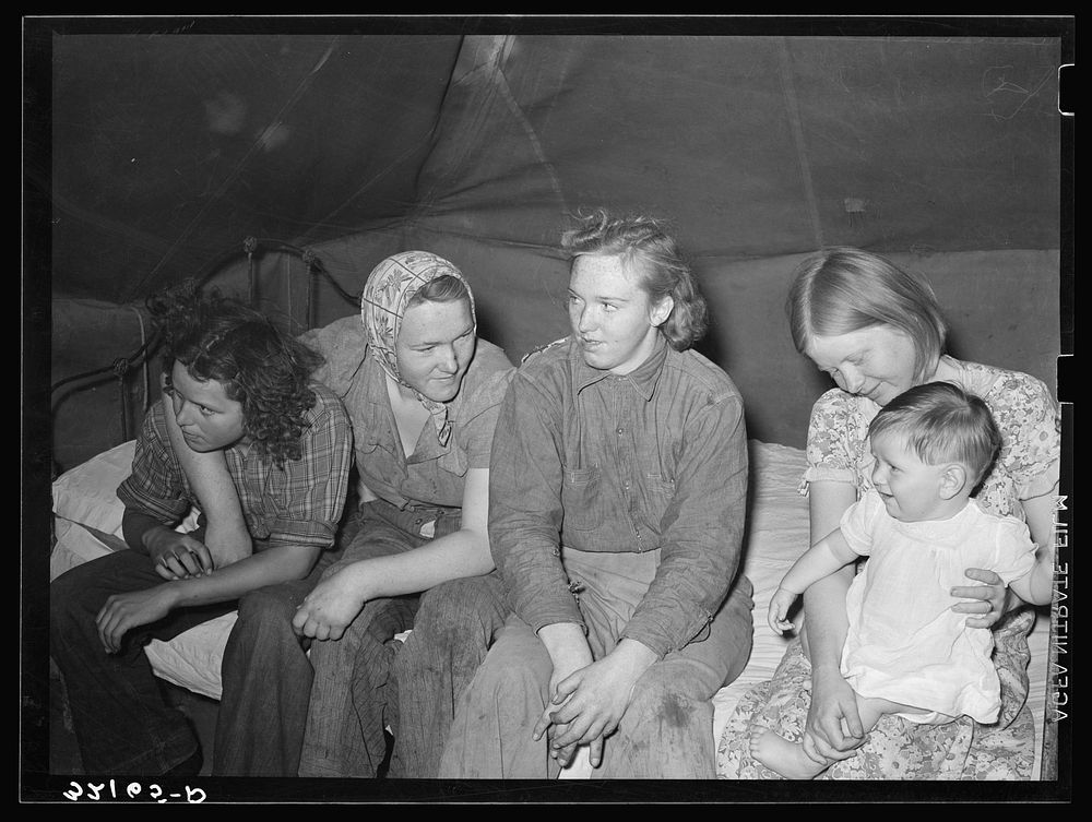 White migrants camped near Harlingen, Texas by Russell Lee