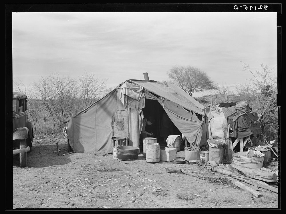 White migrant camp Mercedes, Texas. Free Photo rawpixel