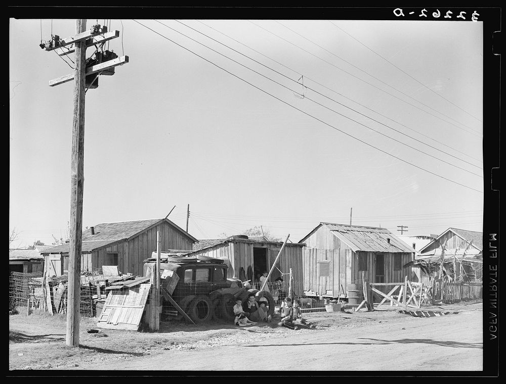 Housing. Mexican district, Robstown, Texas by Russell Lee