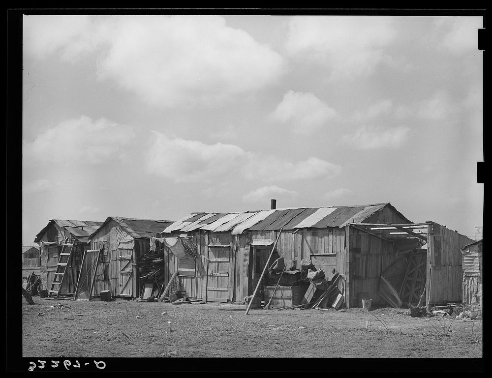 Housing in Mexican district. Robstown, Texas by Russell Lee