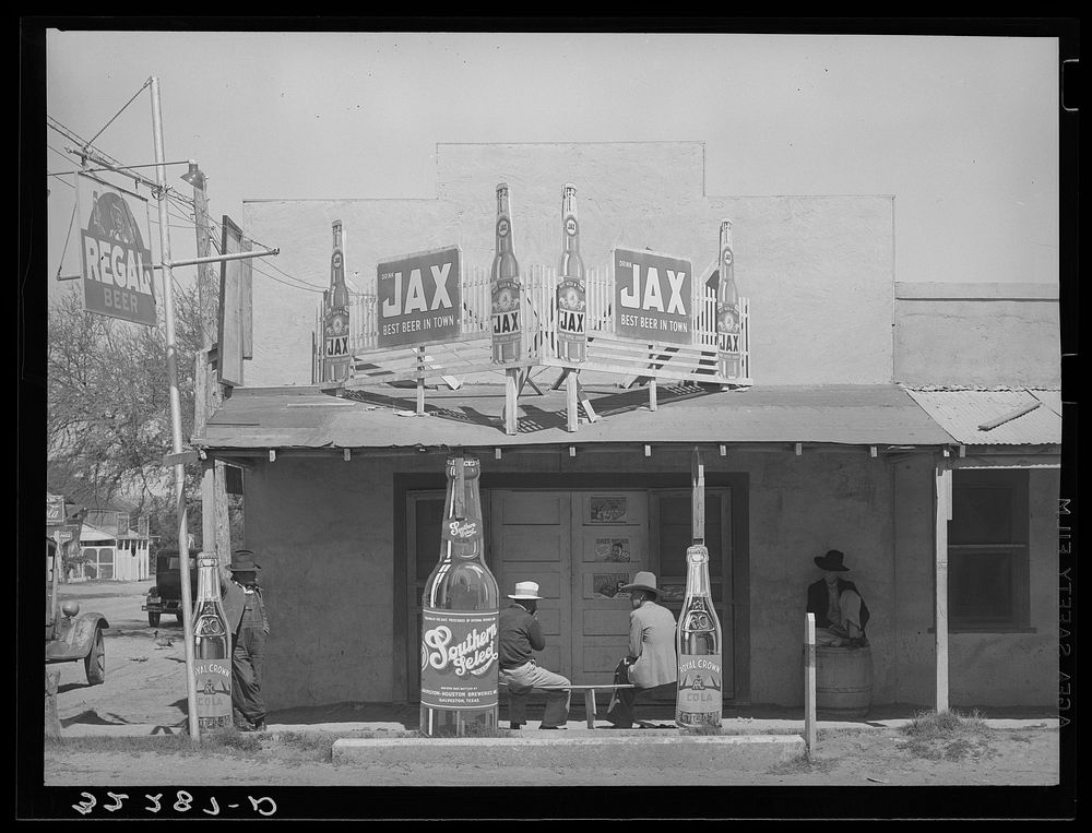 Mexican beer hall. Robstown, Texas by Russell Lee