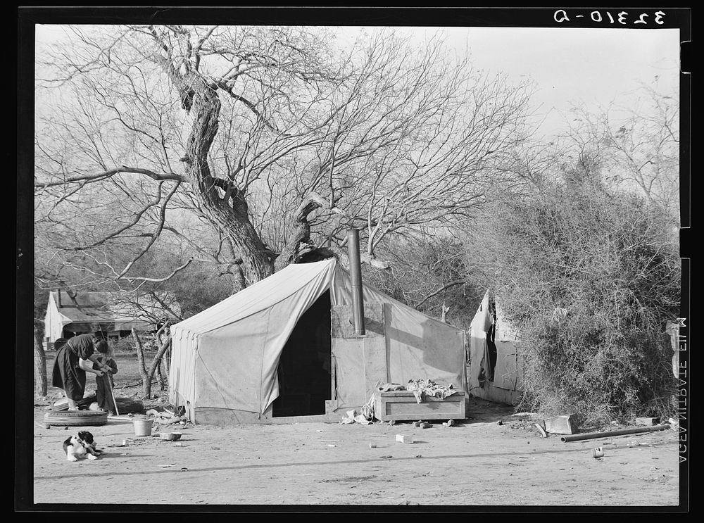 Camp of migrant workers near Harlingen, Texas by Russell Lee