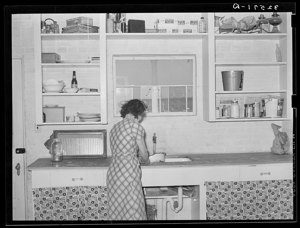 Kitchen in home of Mr. Ernest Milton, El Indio, Texas, pioneer by Russell Lee
