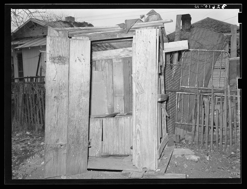 Privy and corral. Mexican section, San Antonio, Texas by Russell Lee