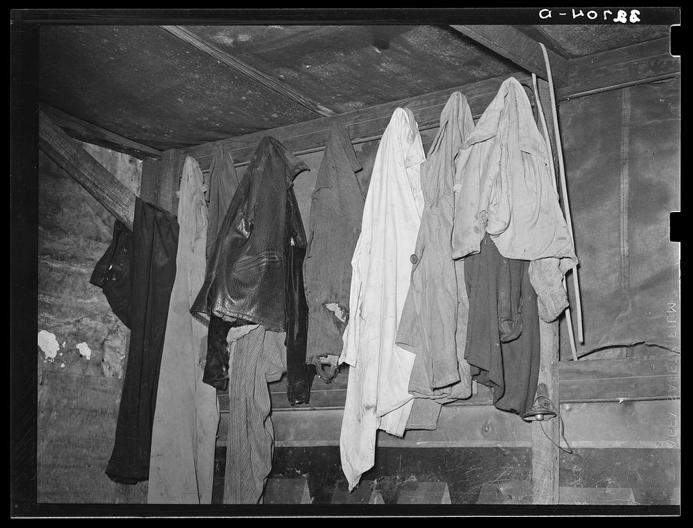 Clothes of sharecropper's family. Near Marshall, Texas by Russell Lee