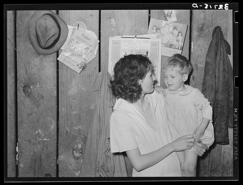 Mother and child, relief clients near Jefferson, Texas. The mother has had pellagra in advanced state but has had some…