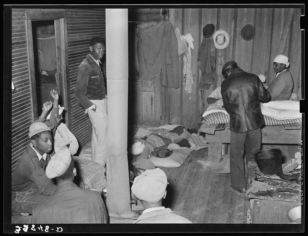 [Untitled photo, possibly related to: Scene in quarters of  berry pickers near Independence, Louisiana] by Russell Lee