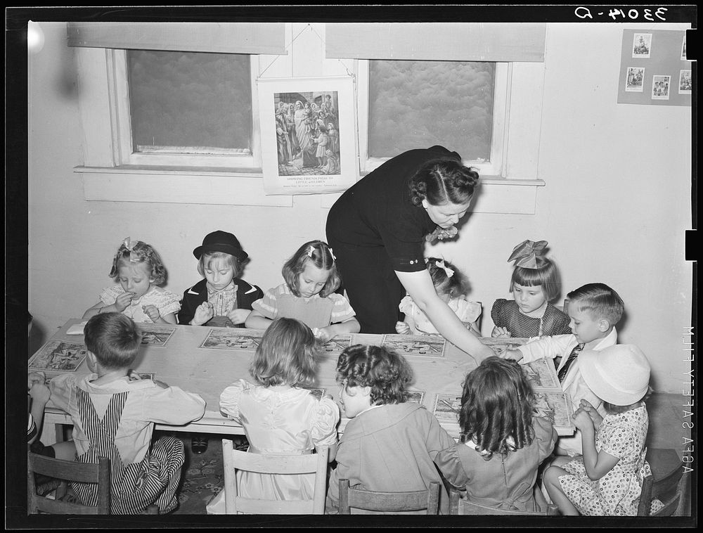 Primary Sunday school class. San Augustine, Texas by Russell Lee