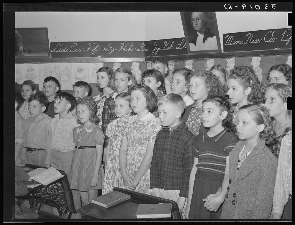 Schoolchildren singing. San Augustine, Texas by Russell Lee