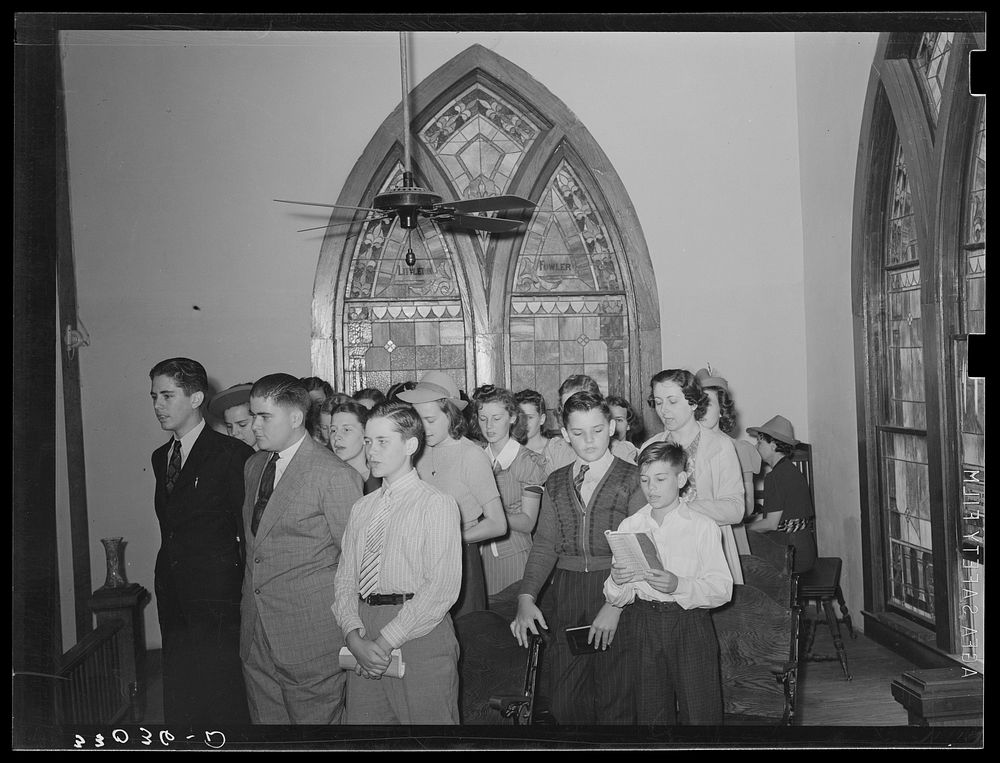 Choir in church. San Augustine, Texas by Russell Lee