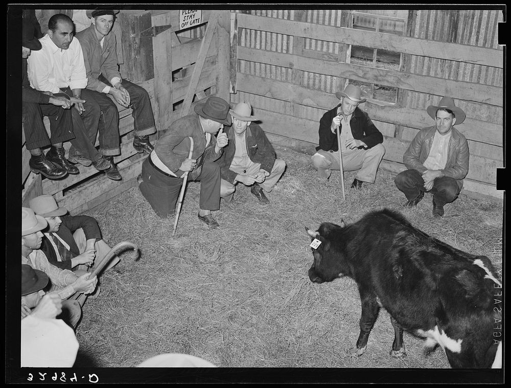 Cattle auction. San Augustine, Texas by Russell Lee