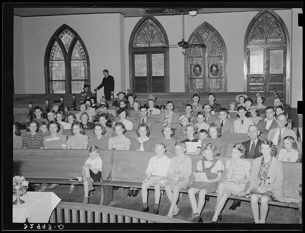 Congregation at church. San Augustine, Texas by Russell Lee