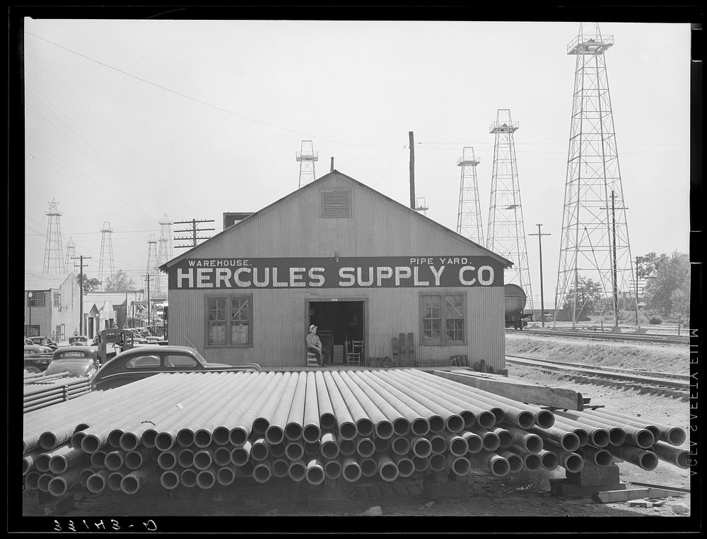 Pipe supply company. Oil field. Free Photo rawpixel