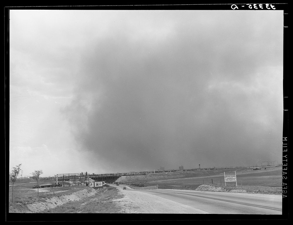Dust storm over Lubbock, Texas by Russell Lee