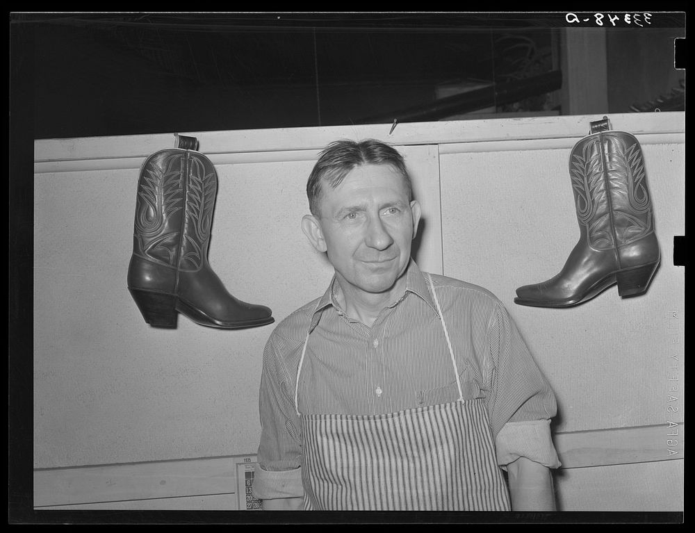 Owner of the bootmaking establishment, Alpine, Texas. He is a naturalized American from Germany by Russell Lee