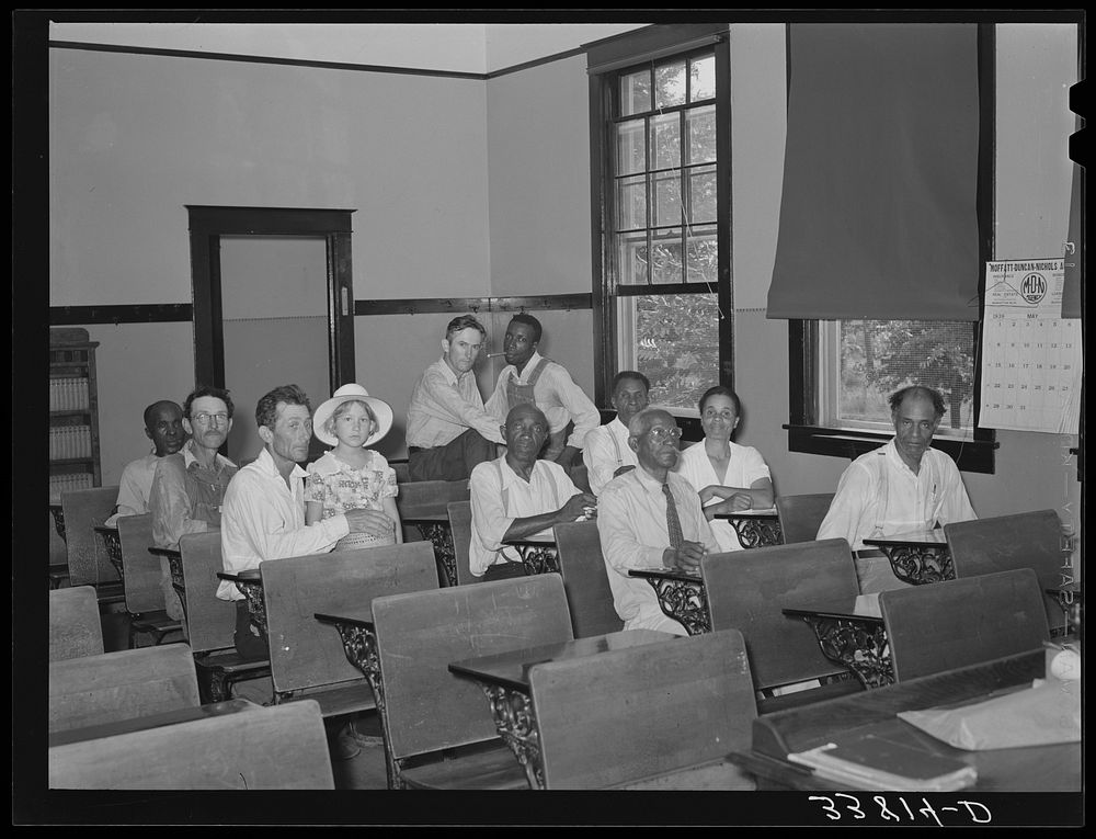 Meeting of some members of the Oklahoma tenant farmers' union. Muskogee, Oklahoma by Russell Lee