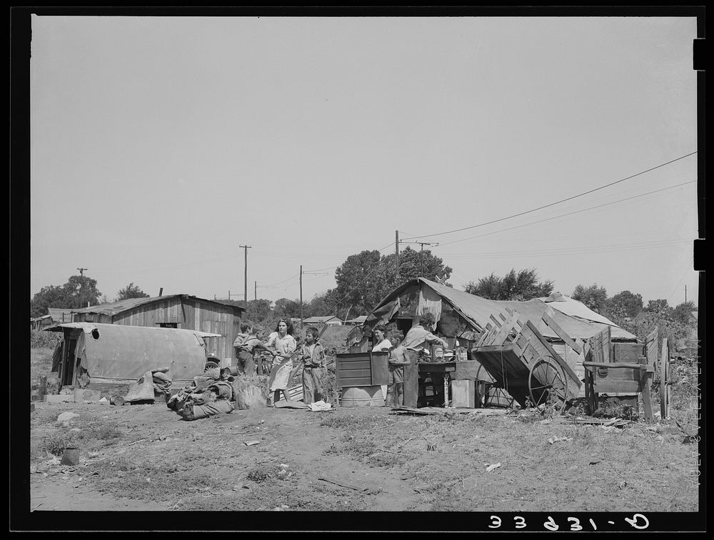 General view of camp near Mays Avenue. Oklahoma City, Oklahoma by Russell Lee