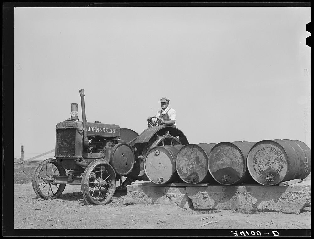 William Rall, tractor farmer and FSA (Farm Security Administration) client. Sheridan County, Kansas by Russell Lee
