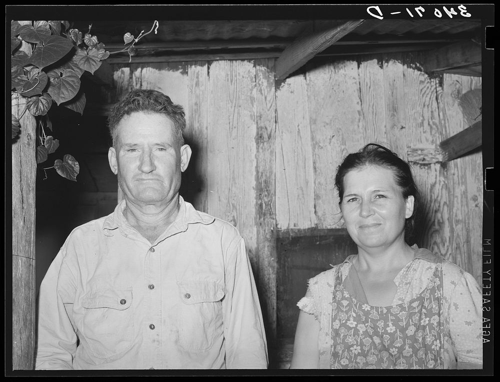 [Untitled photo, possibly related to: Unemployed oil worker and his wife. Seminole, Oklahoma] by Russell Lee