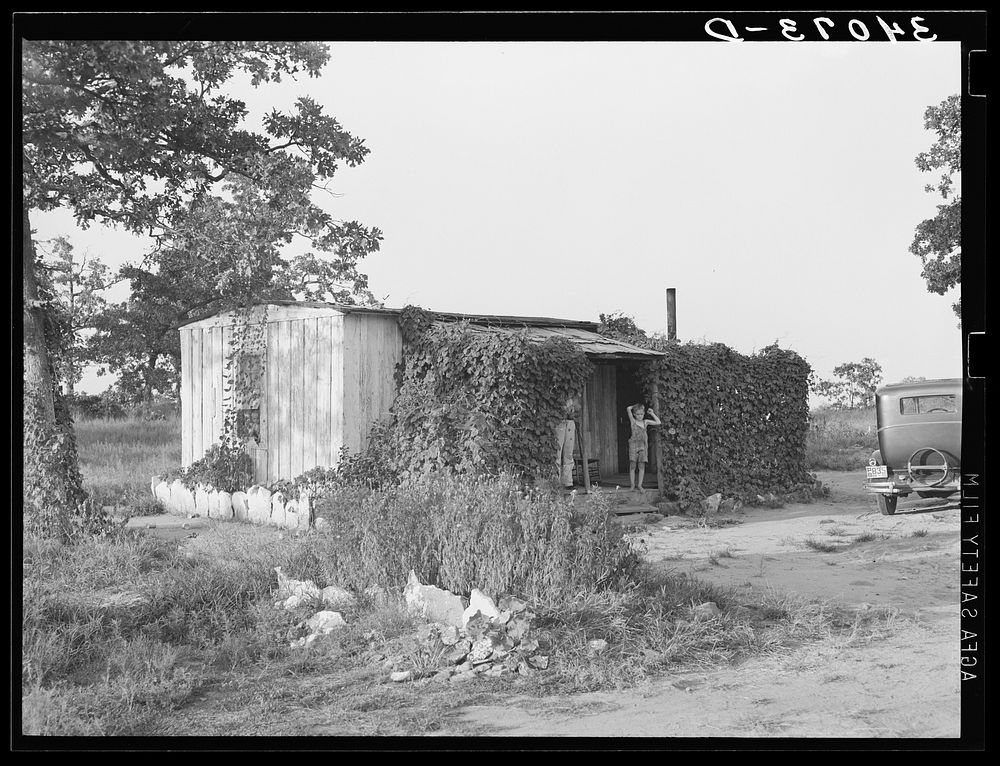 Home of unemployed oil worker. Seminole, Oklahoma by Russell Lee