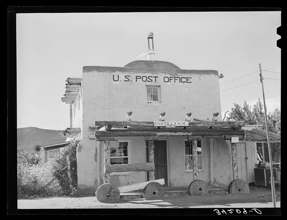 [Untitled photo, possibly related to: Post office. Costilla, New Mexico] by Russell Lee
