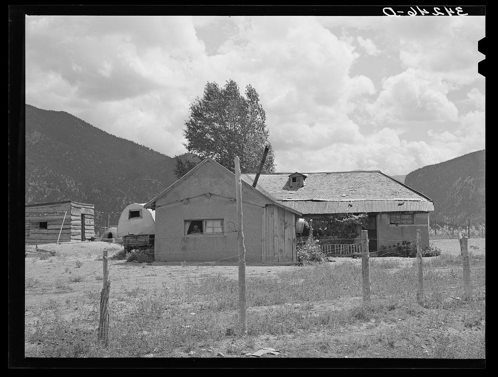 Spanish-American farmhouse near Questa, New Mexico by Russell Lee