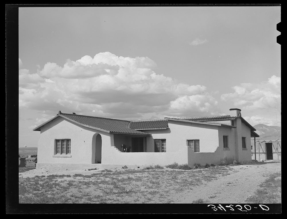 Home of Spanish-American FSA (Farm Security Administration) client near Taos, New Mexico by Russell Lee