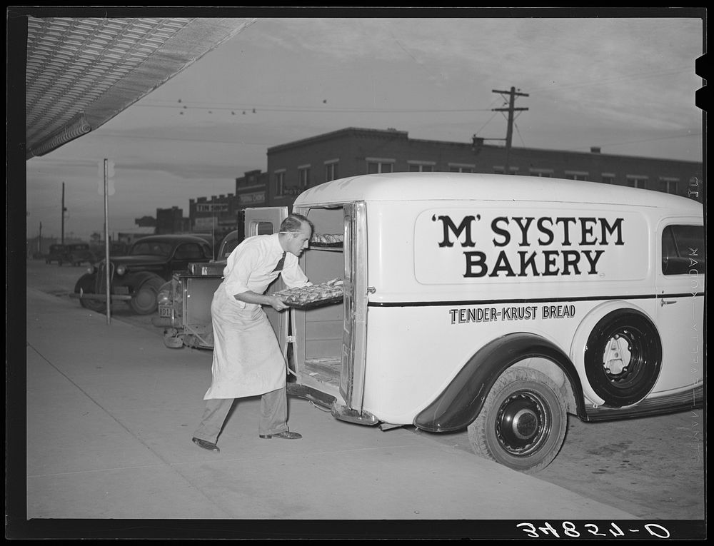 Loading bakery truck early morning. | Free Photo - rawpixel