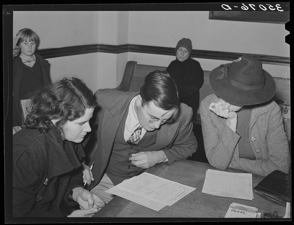 FSA (Farm Security Administration) clients making farm and home plans. Mason, Texas by Russell Lee
