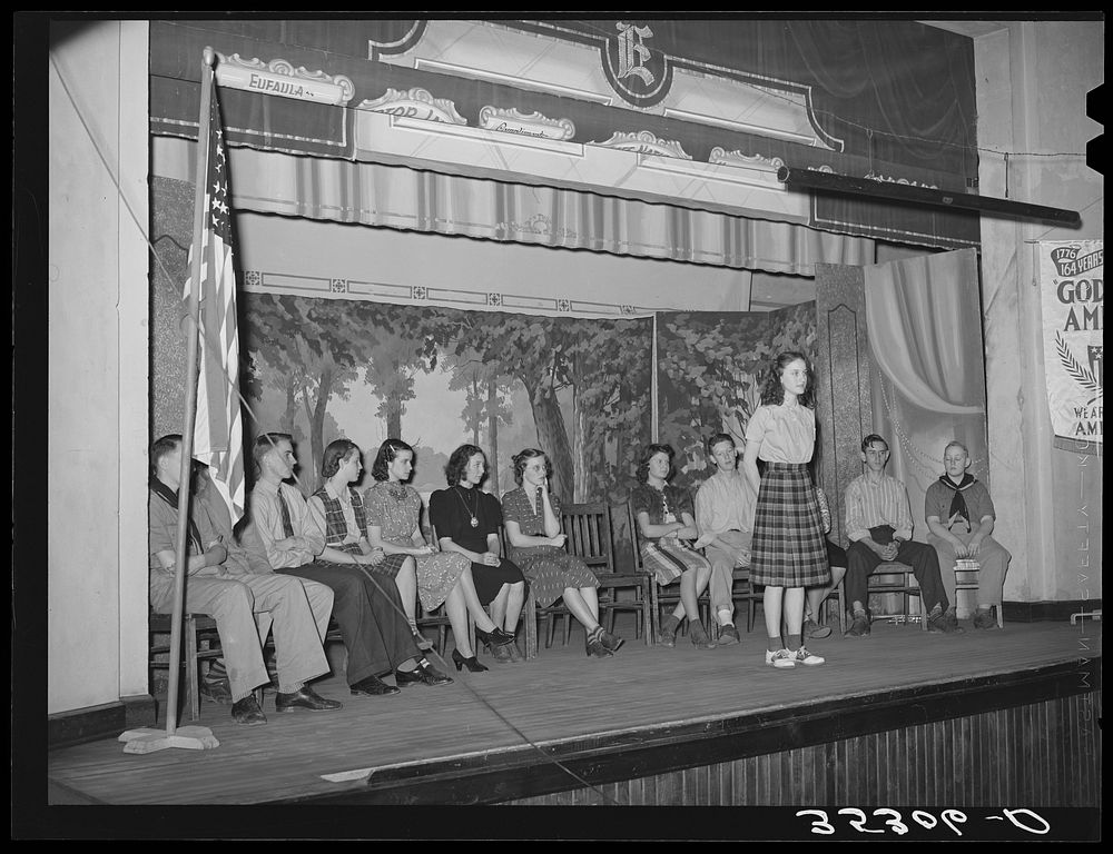 Americanization program, Eufaula, Oklahoma. These are the performers by Russell Lee
