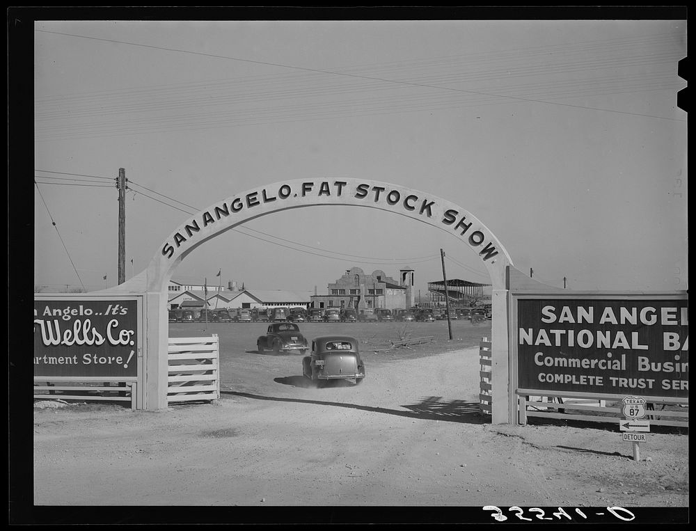 Entrance gate to the San Angelo Fat Stock Show. San Angelo, Texas by Russell Lee