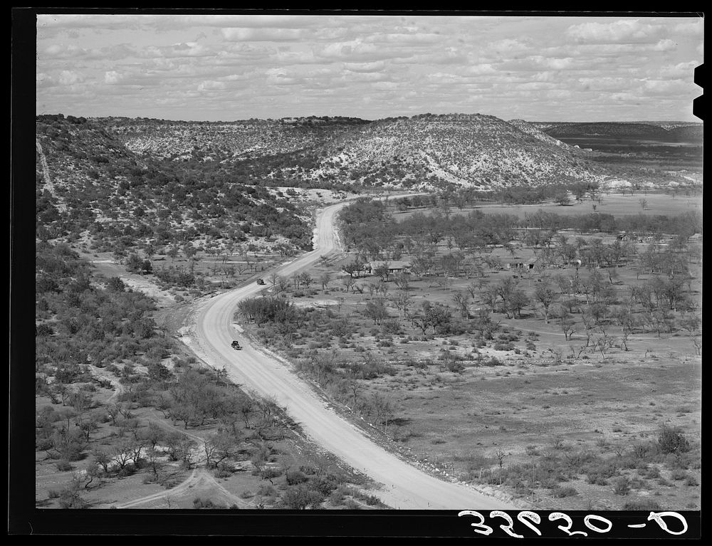 [Untitled photo, possibly related to: Rocky, hilly country in Kimble County, Texas, which is best adapted to the grazing of…