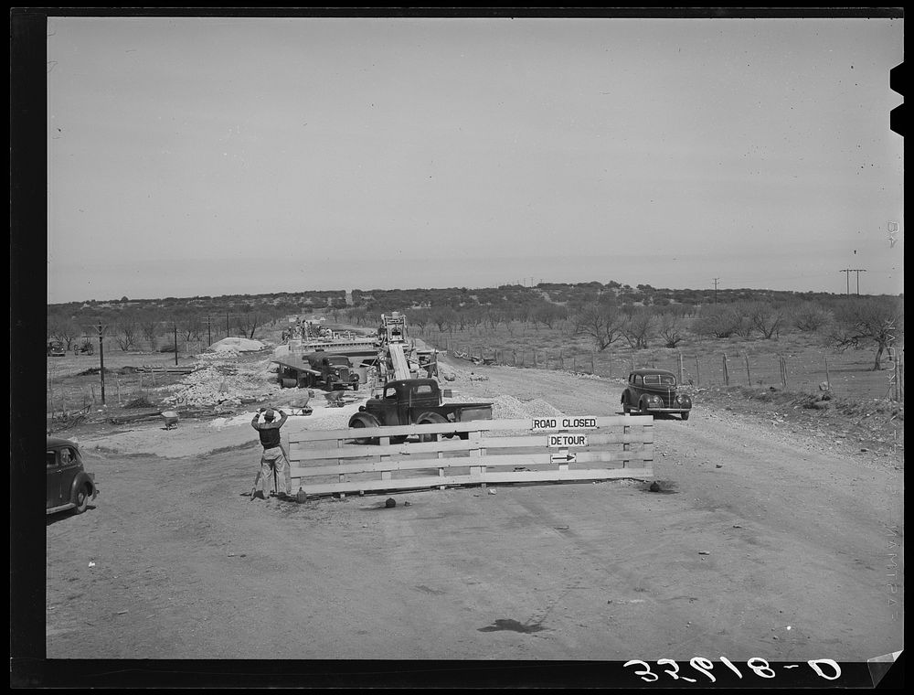 New road under construction in Menard County, Texas by Russell Lee