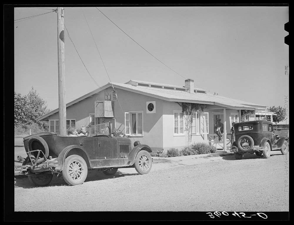 Clinic building at the Agua Fria labor camp. Arizona by Russell Lee